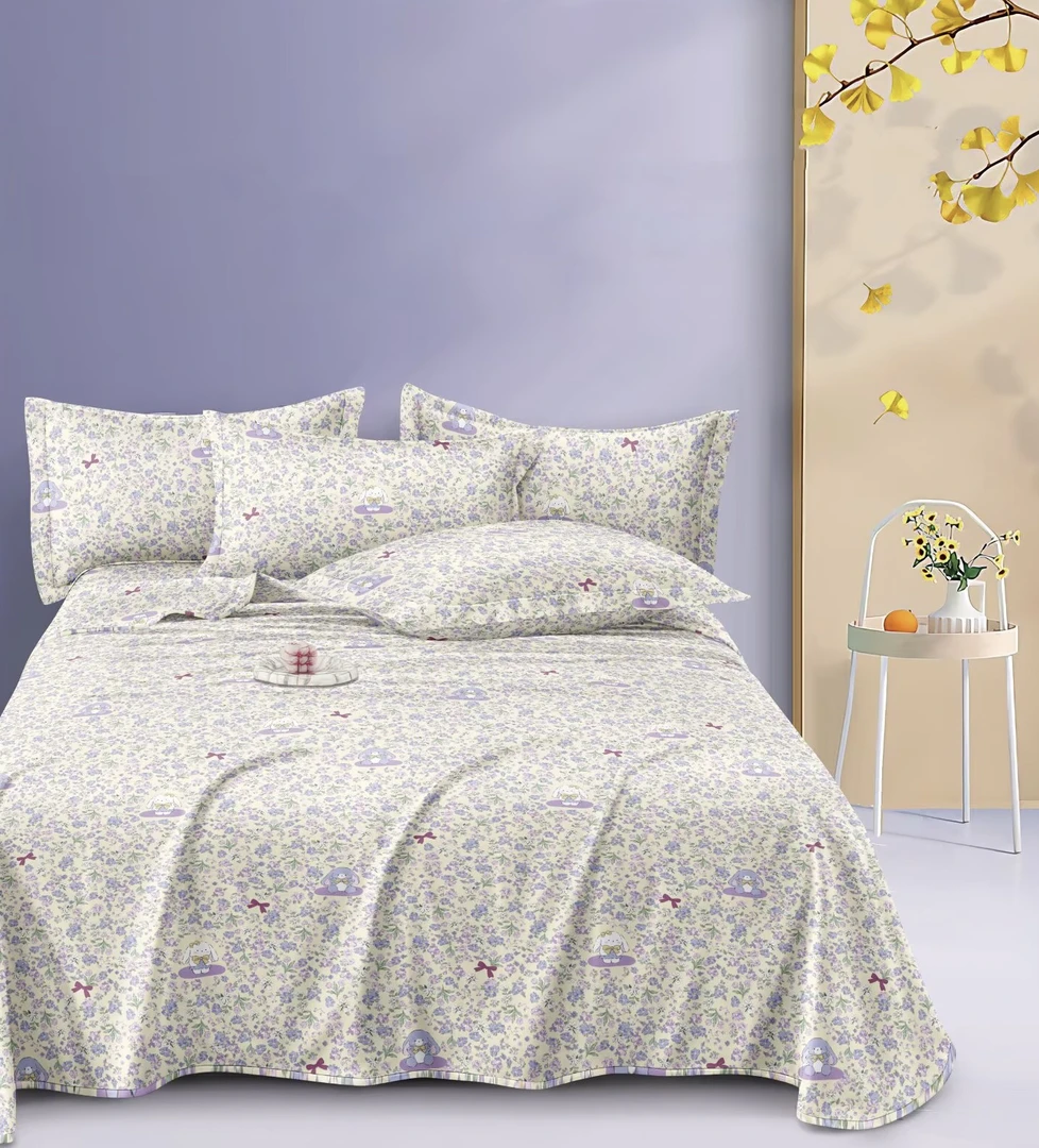 （花海兔）2.4x2.5米（正负5厘米）原棉山东老粗布吸汗透气亲肤