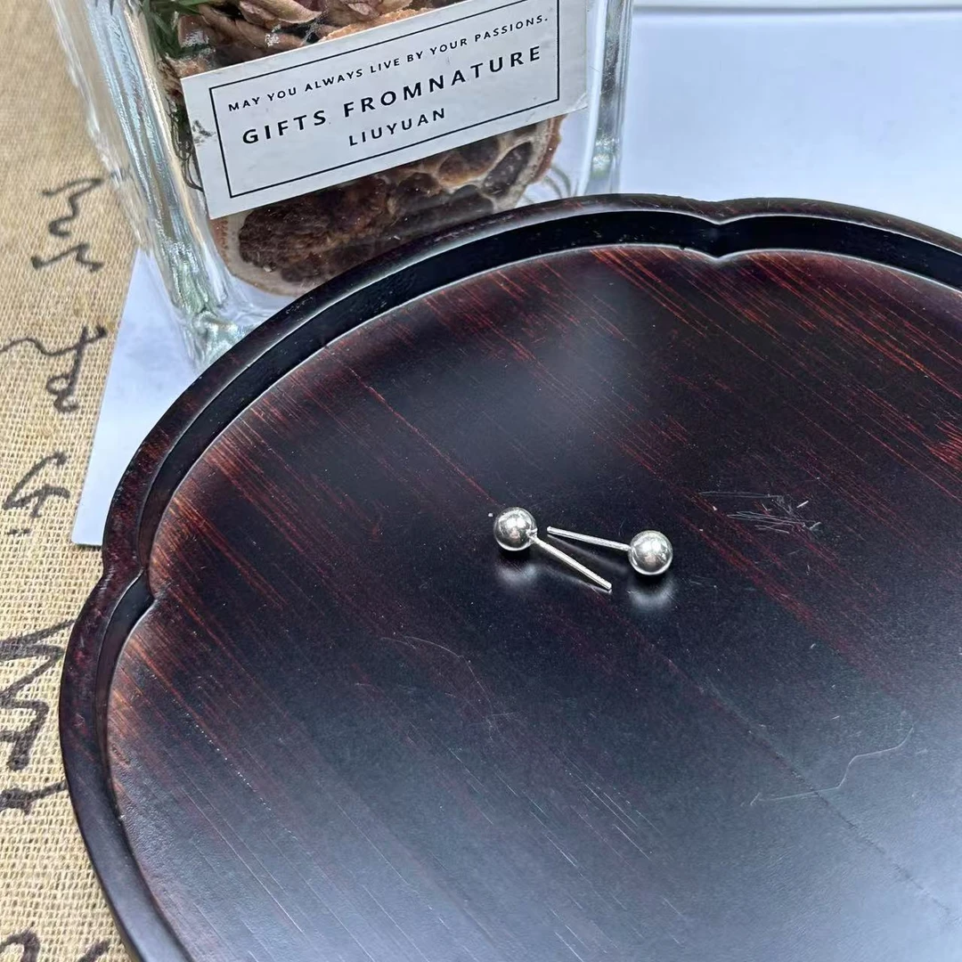 足银耳饰 养耳洞睡觉免摘圆珠耳钉小巧耳饰