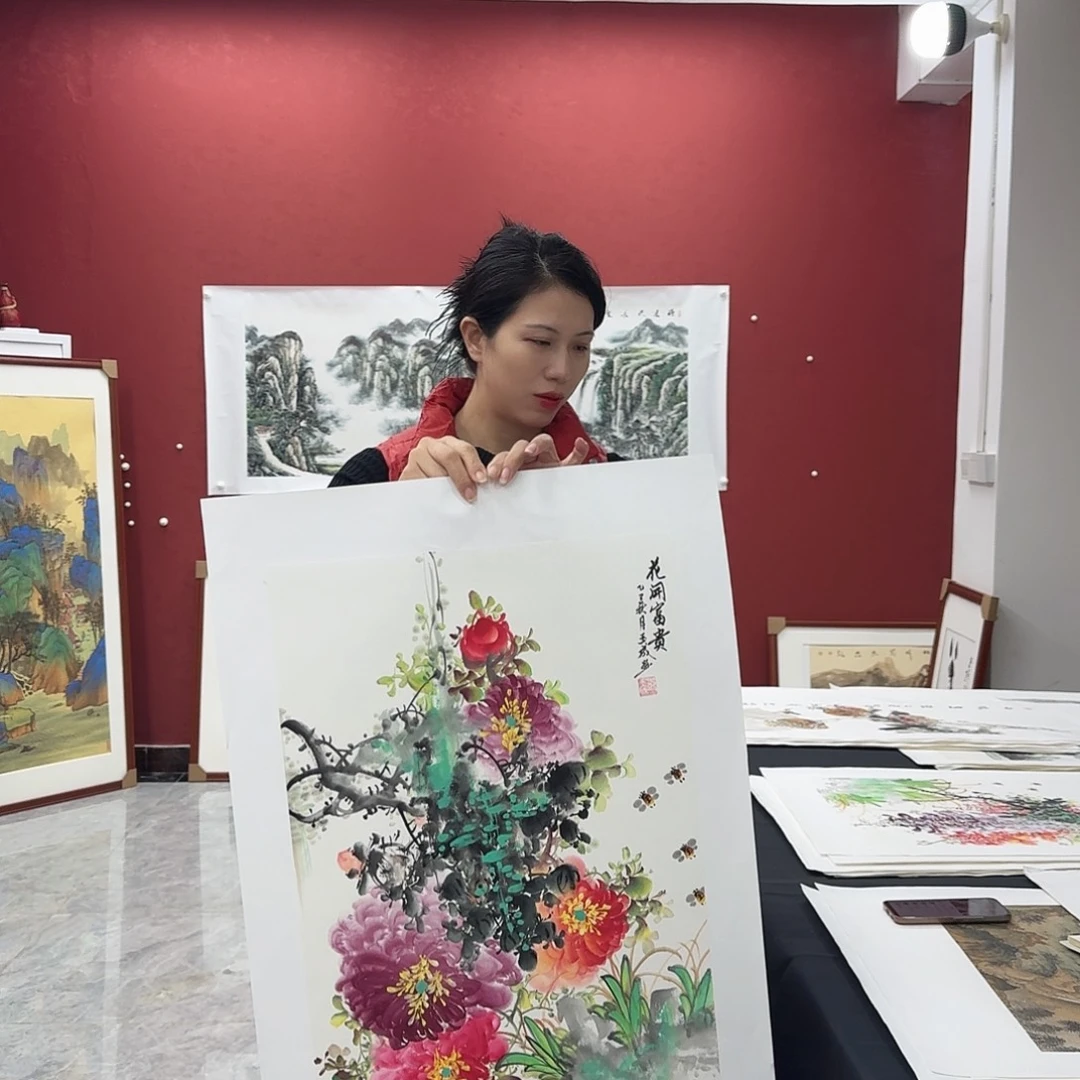 国画国画作品欣赏四尺三开