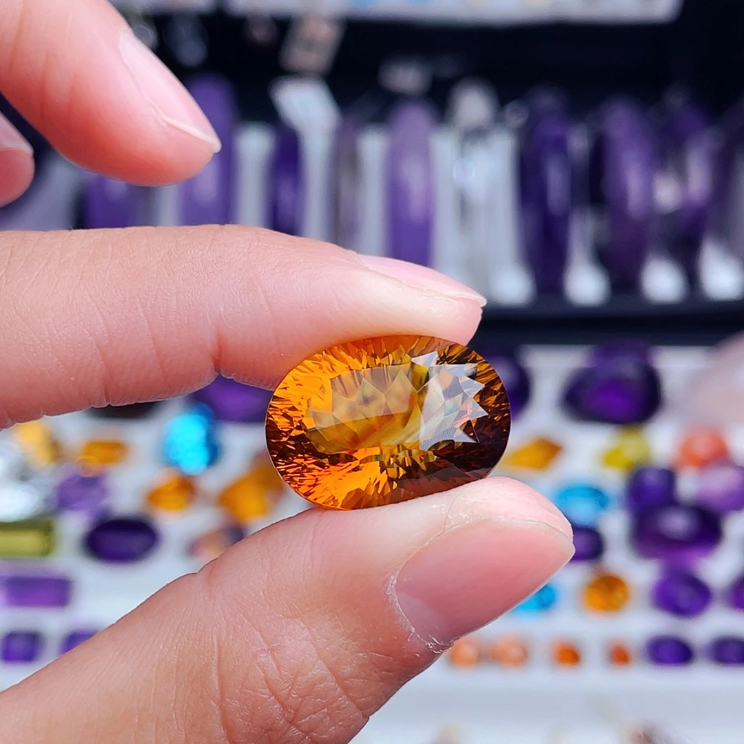 未镶嵌珠宝半成品黄晶华*天然保真定制不退换