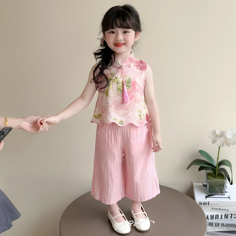 女童国风套装夏季新款洋气超好看儿童新中式夏装五岁女孩秋季套装