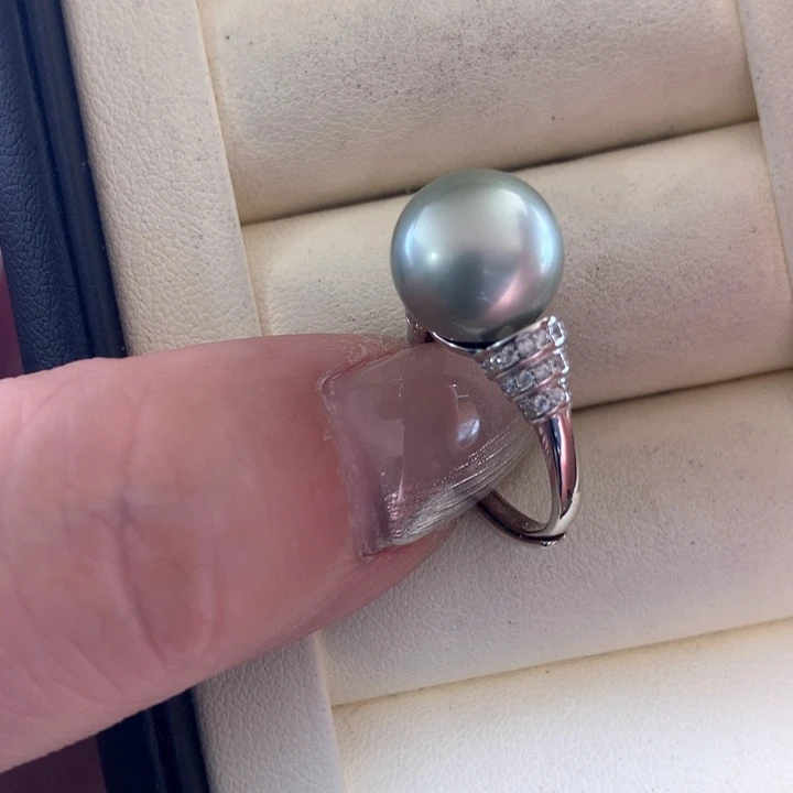银S925镶嵌戒指海水珍珠