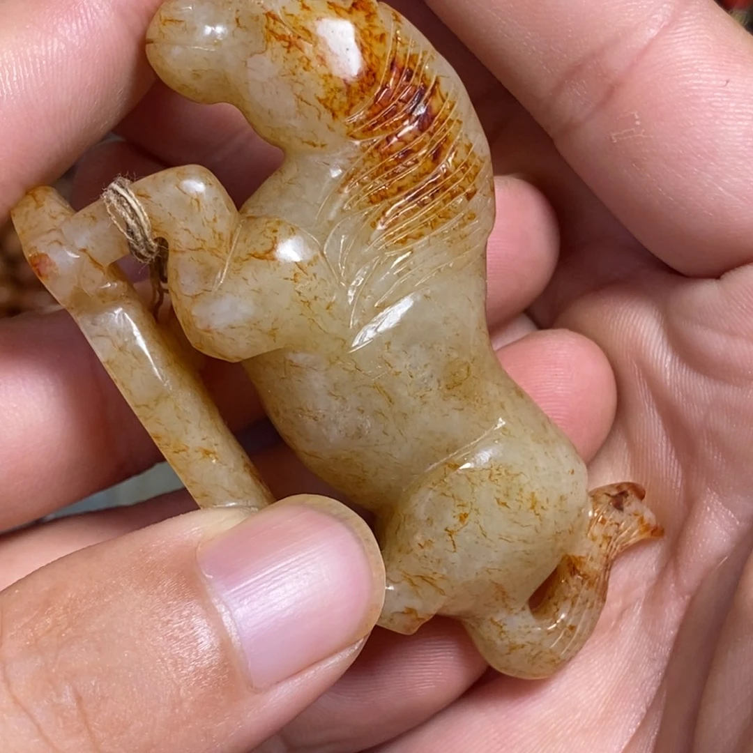 和田玉未镶嵌颈饰鹤*