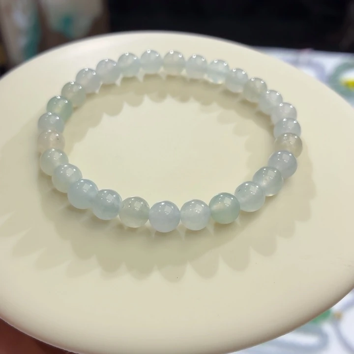 翡翠未镶嵌手链冰胶马卡龙卡6.8