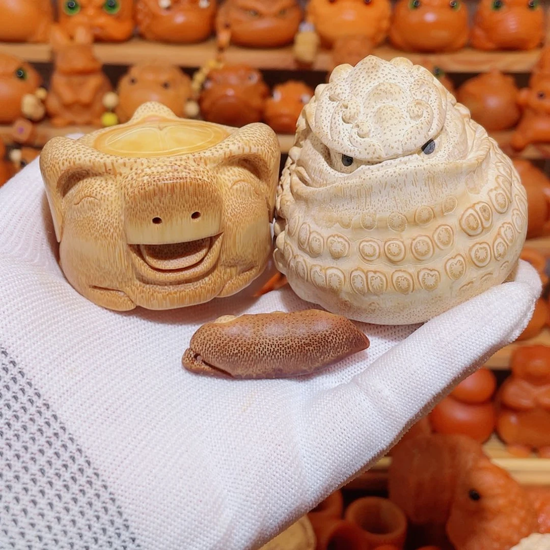 竹暖**阳实心竹竹根雕把件