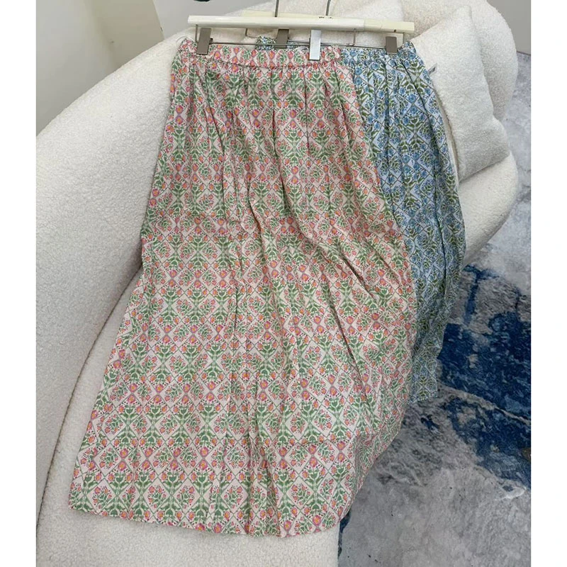 【夏央家】2025夏碎花半身裙女松紧腰长裙#8603