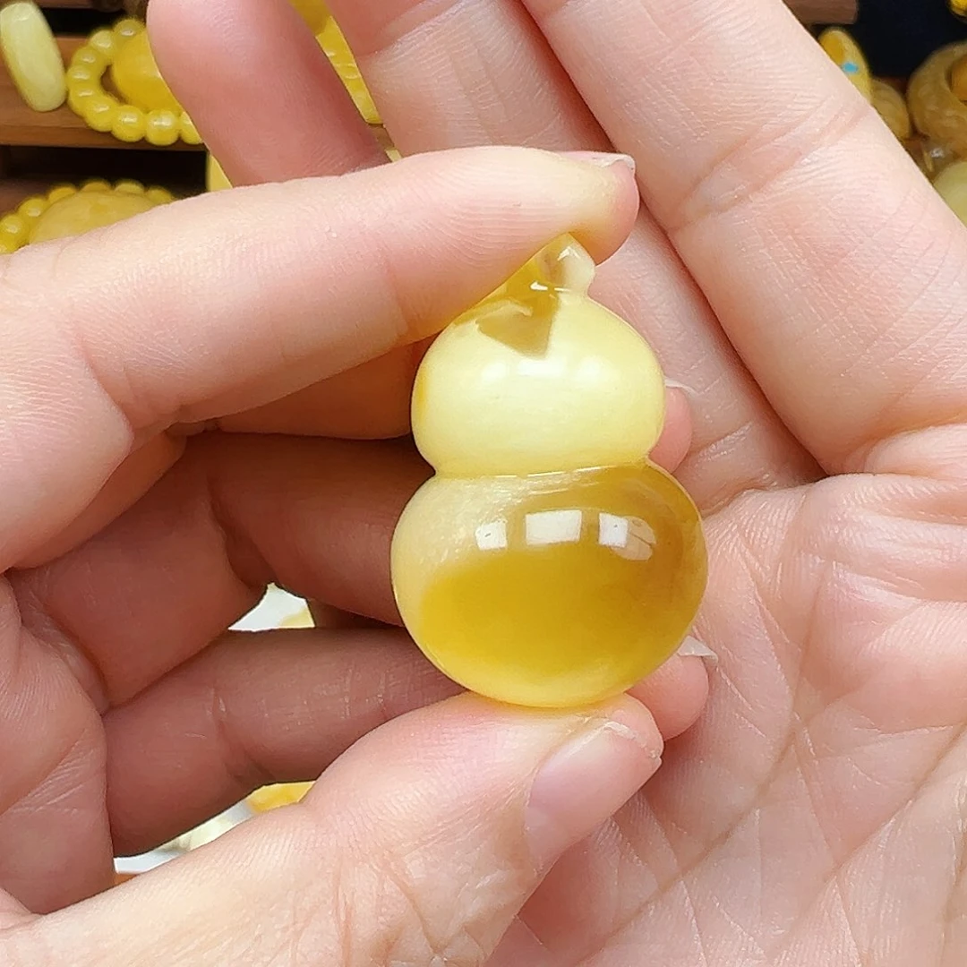 裸石琥珀未镶嵌蜜蜡葫芦