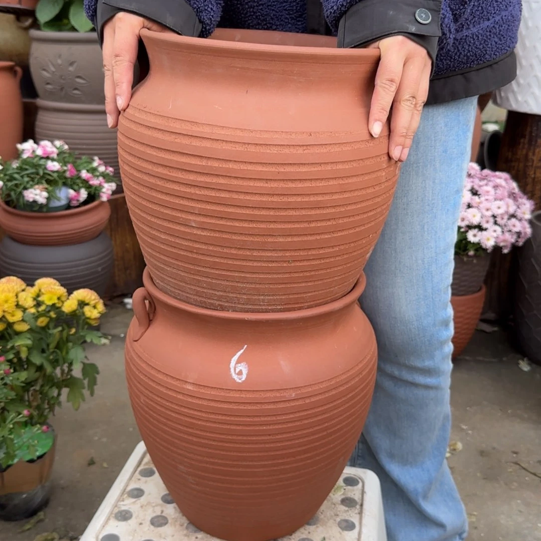 紫砂花盆口25高30宜兴紫砂