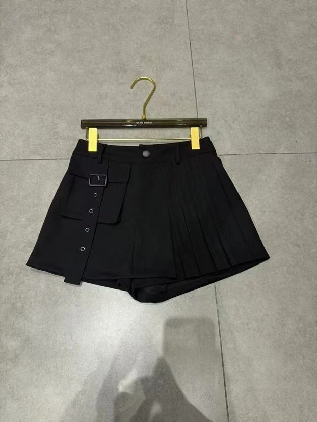 【小韩家】欧货2025夏新设计师款小众褶皱时尚裤裙