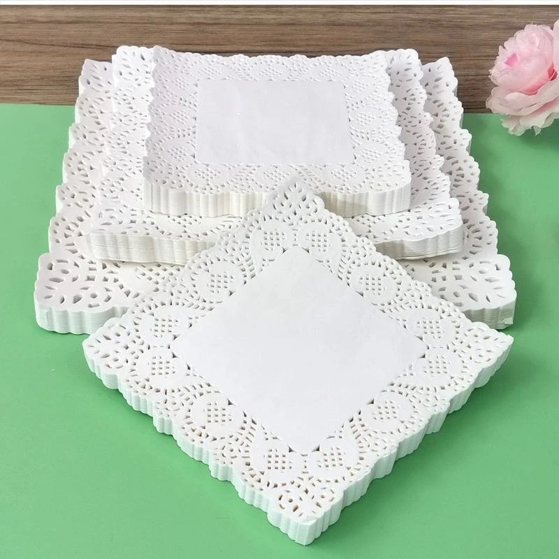 长方形花边吸油纸圆形花底纸厨房专用椭圆油炸烤油炸串披萨垫纸