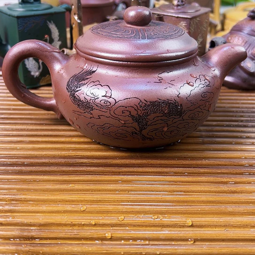 紫砂茶壶仿古壶底槽清420cc