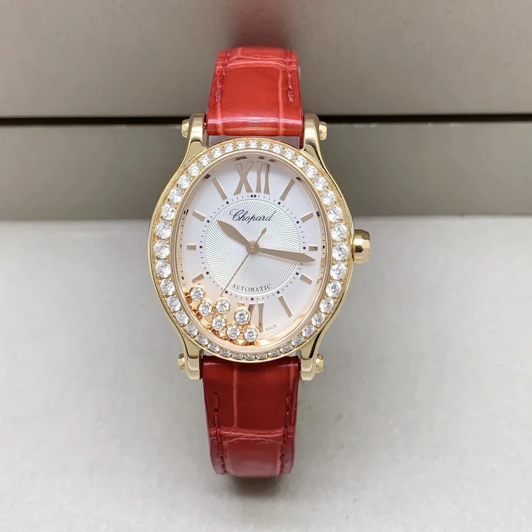 99新 Chopard/萧邦 快乐钻鸽子蛋/18k金/自动机械/原钻/29x31mm
