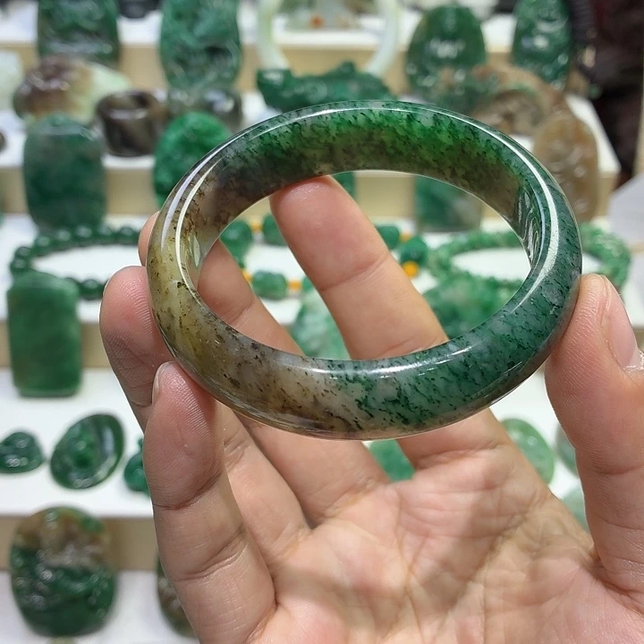 独山玉未镶嵌手镯58圈口