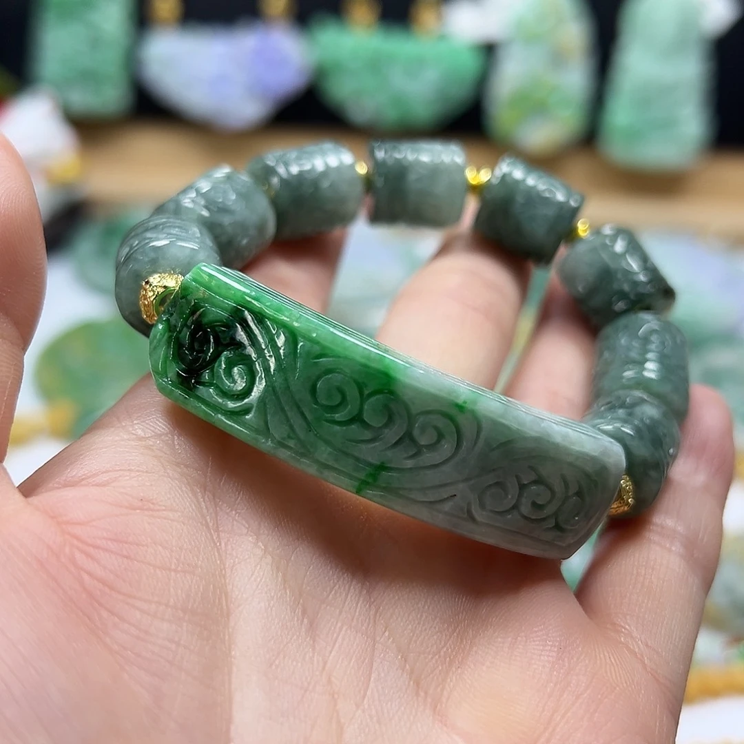 翡翠未镶嵌手链手牌