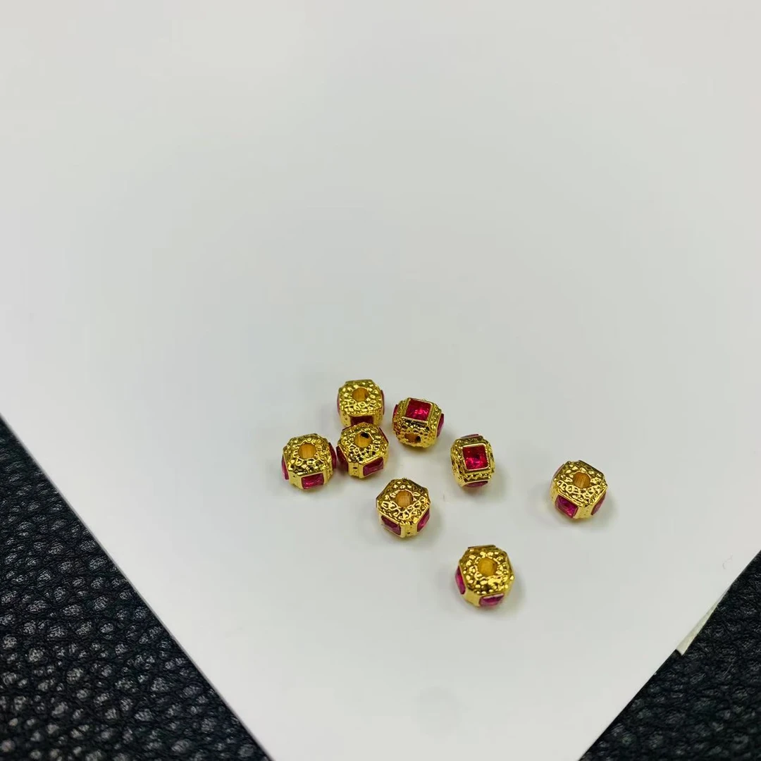 YZ4269-18K金5mm左右红色方形配件-JS（多样性发其一）