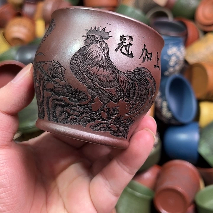 紫砂茶杯全手工紫砂主人杯