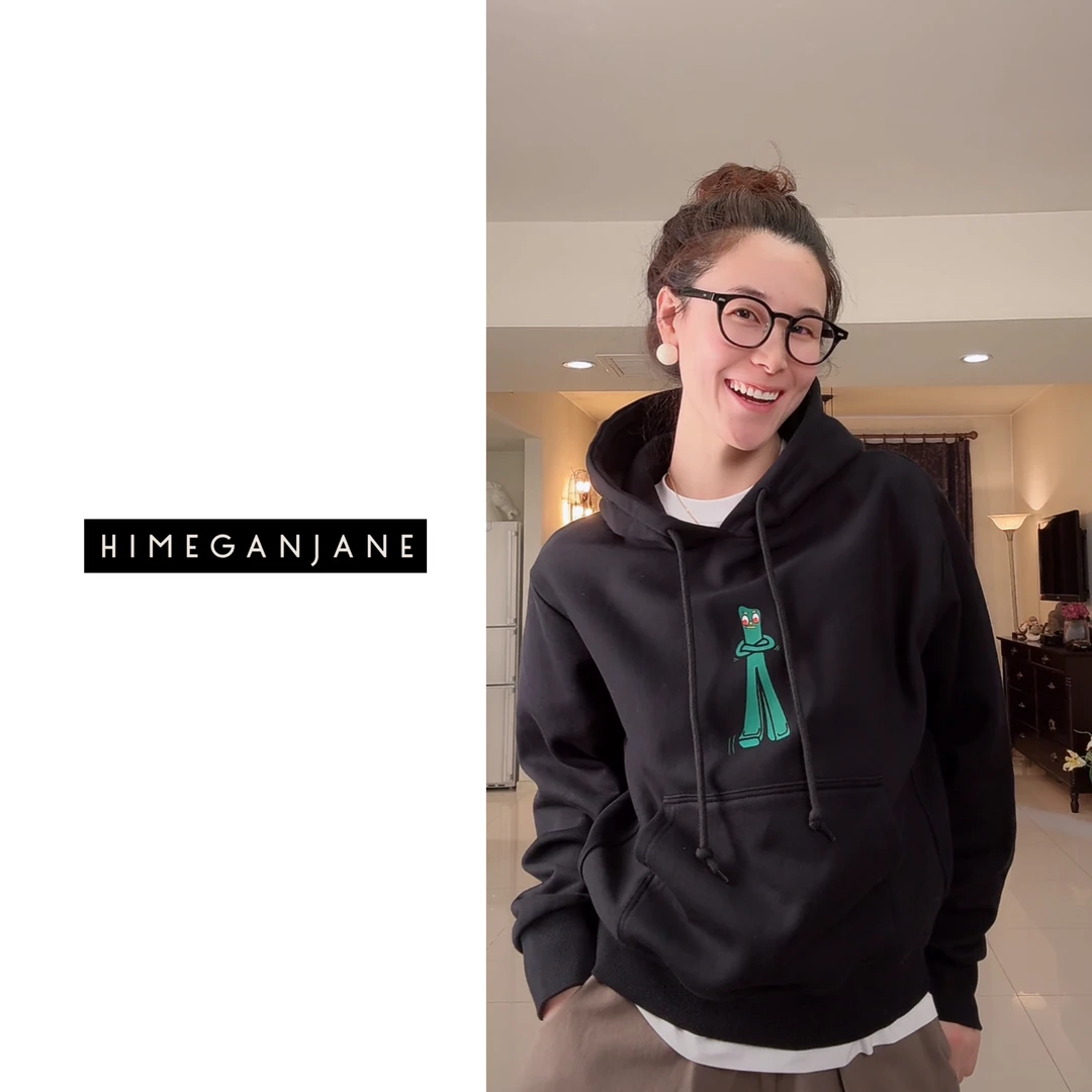 HIMEGANJANE 穿不一样卫衣美式复古vintage侧拼接连帽卫衣SF-0213