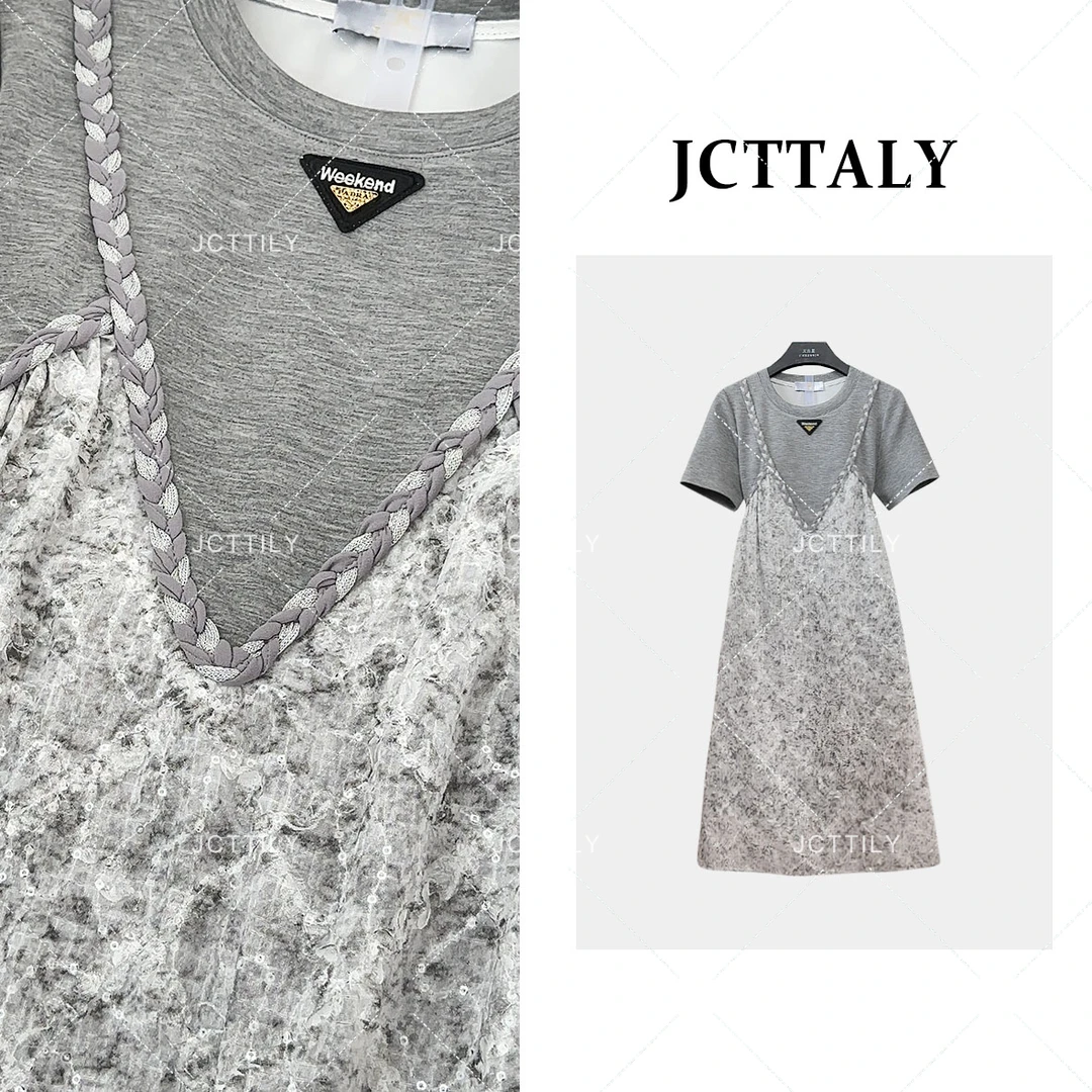 【FF专属】【3】法式蕾丝拼接假两件夏季减龄收腰显瘦碎花裙JC-A2951