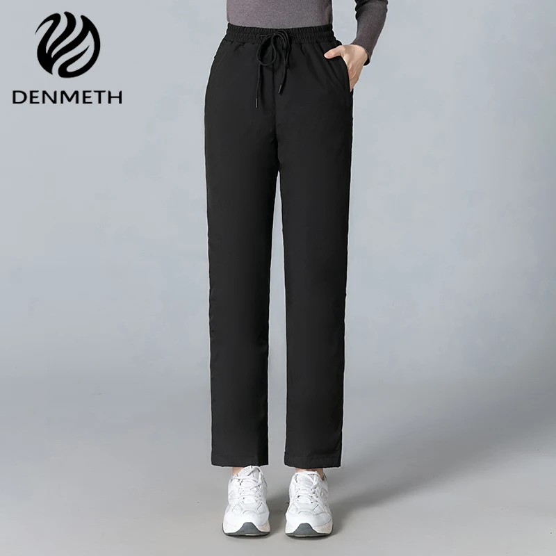 90白鸭绒羽绒裤女外穿高腰加厚保暖2024冬季棉裤新款直筒裤子极寒