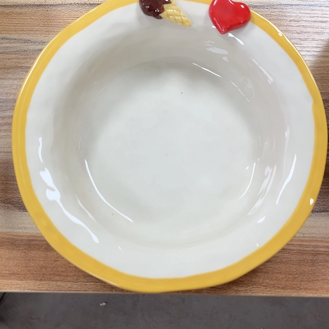 陶瓷冰淇淋爱心8寸陶瓷餐具系列