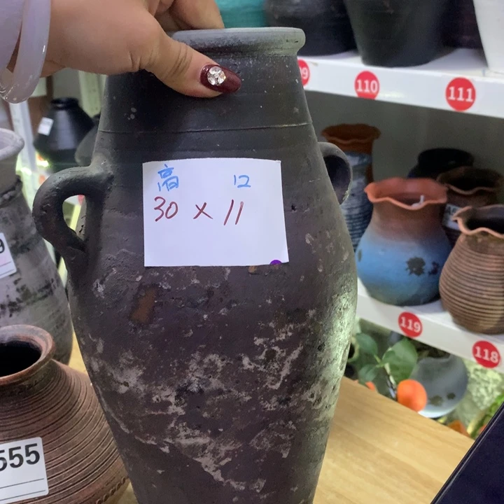 【闪购商品】红陶粗糙盆默认打孔高30口12