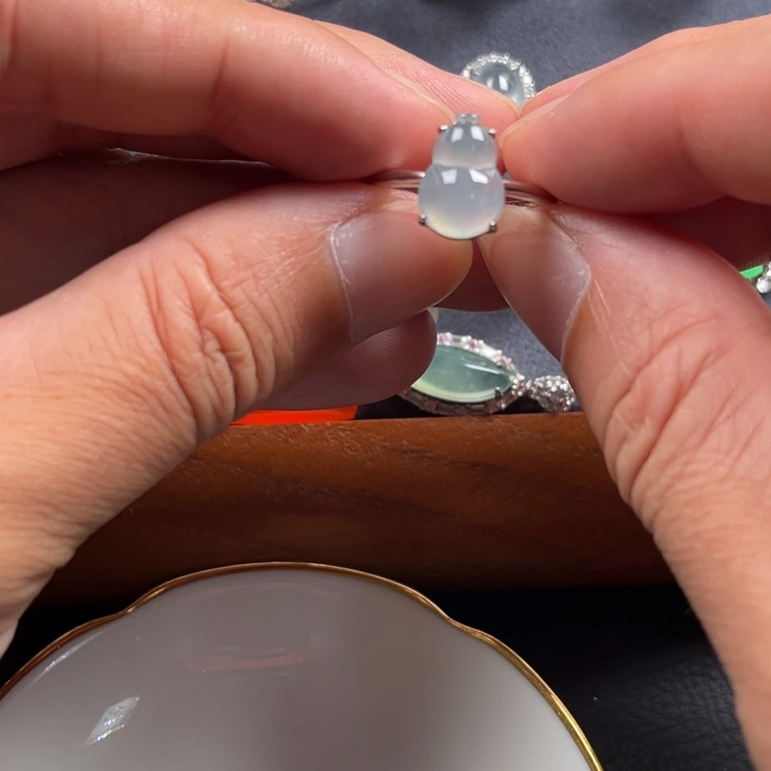 翡翠银S925镶嵌戒指缅甸翡翠A货