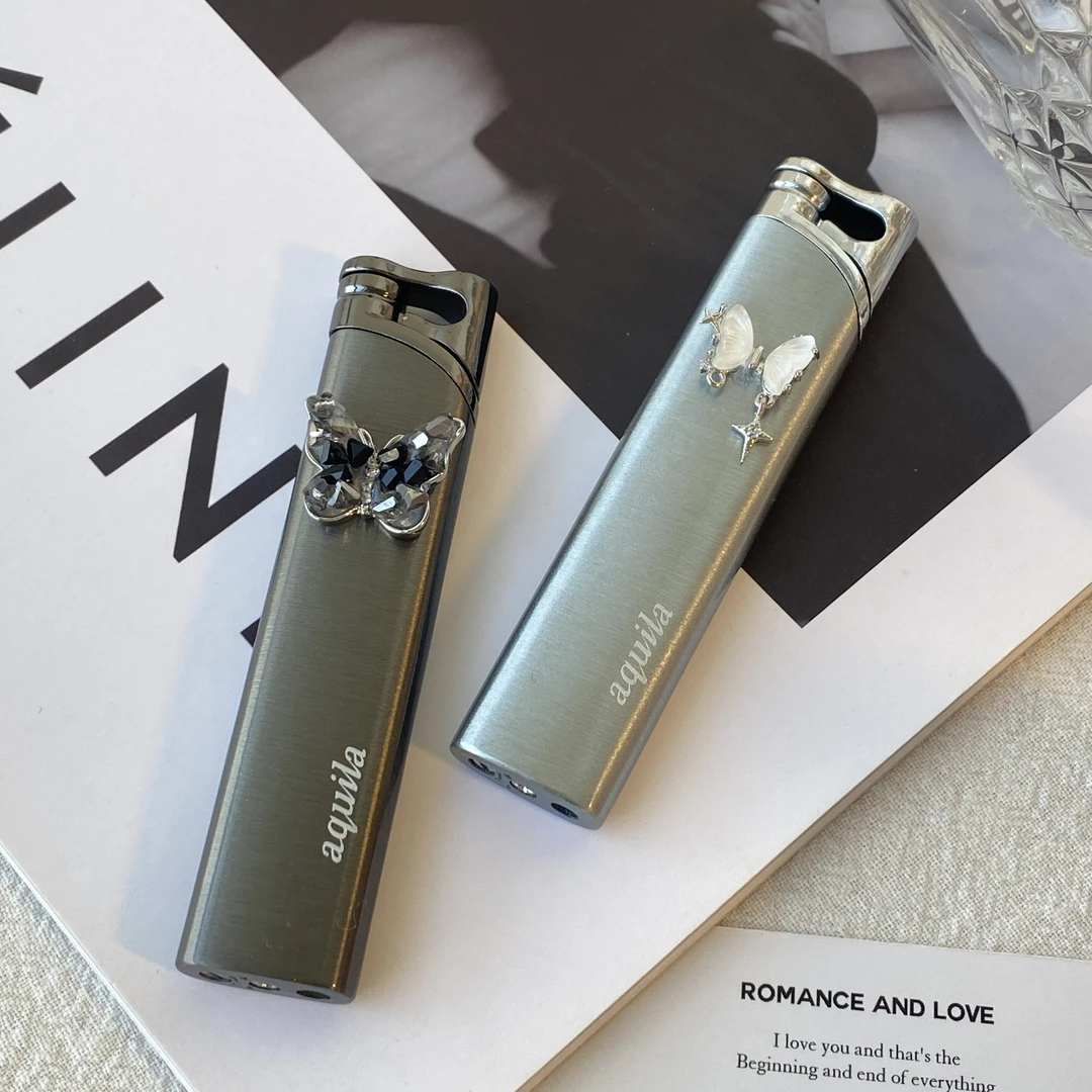 【原创】高颜值手工小众金属粉色火焰打火机高档耐用送男女生礼物