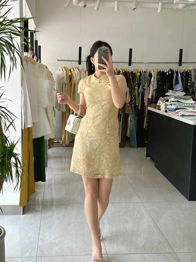 【妙女郎】 新中式盘扣显瘦旗袍连衣裙