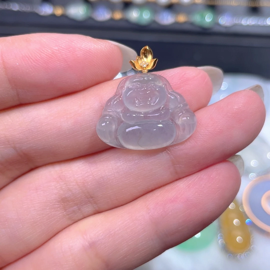 颈饰18K金镶嵌翡翠翡翠