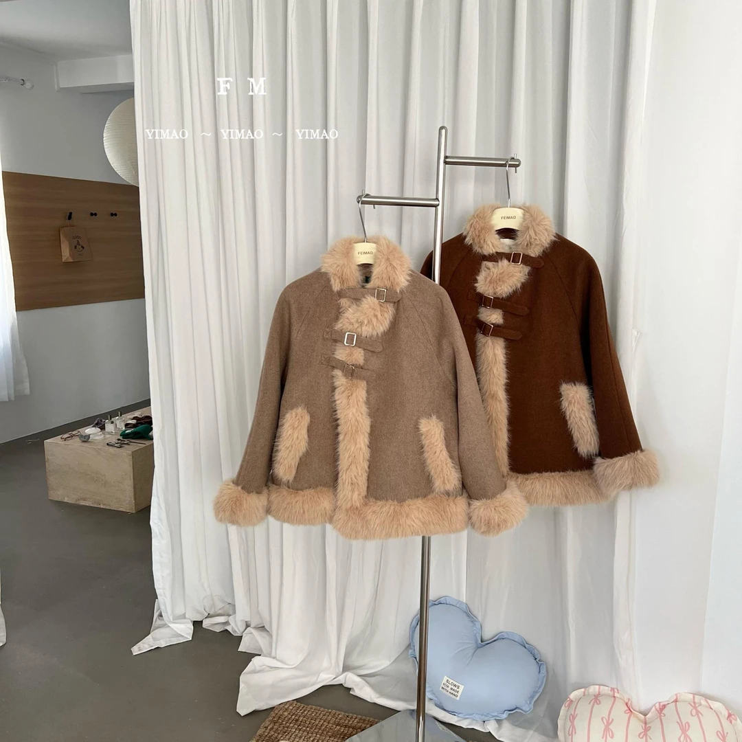 赵小小【冬日迟迟】9612 宽松温柔风短款毛领外套冬季高端轻奢加厚