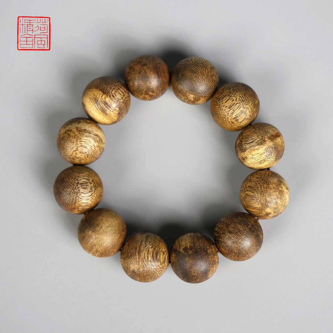 沉香莺歌绿棋楠乌身 2.0圆珠沉香手串 -CX155