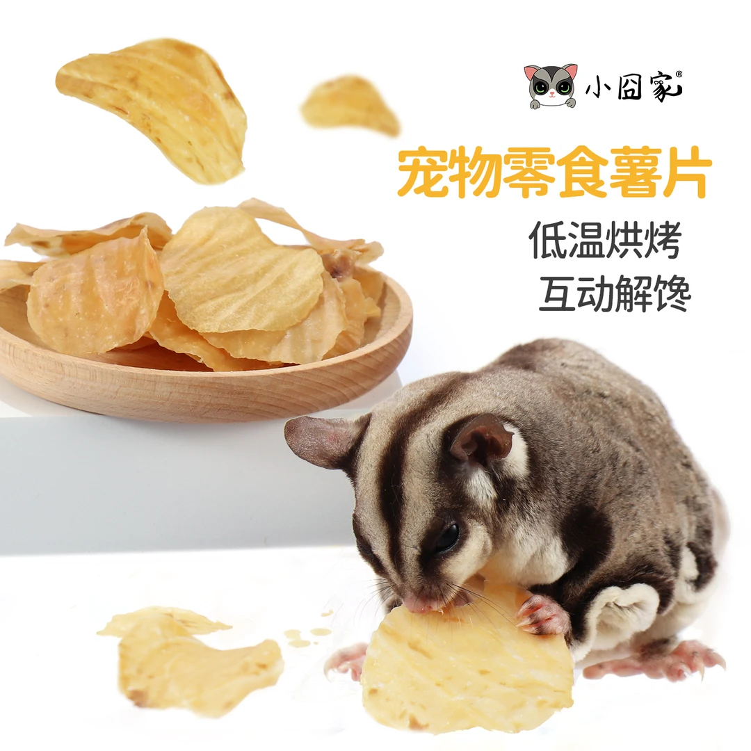 仓鼠蜜袋鼯零食薄脆薯片蜜袋鼬金丝熊松鼠吃的食物鸡肉三文鱼薯片