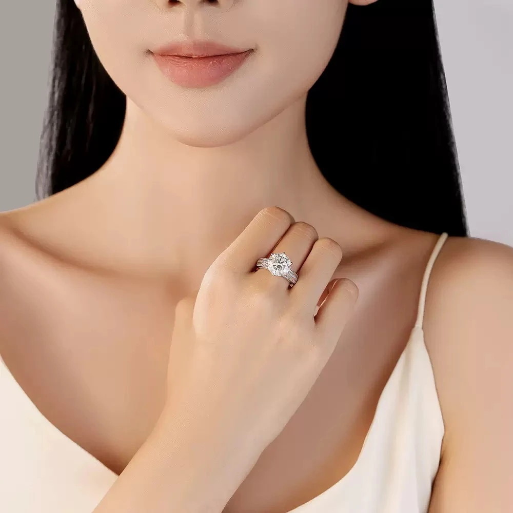 【ZFSM】5.0CT雅典婚纱闭口女士戒指