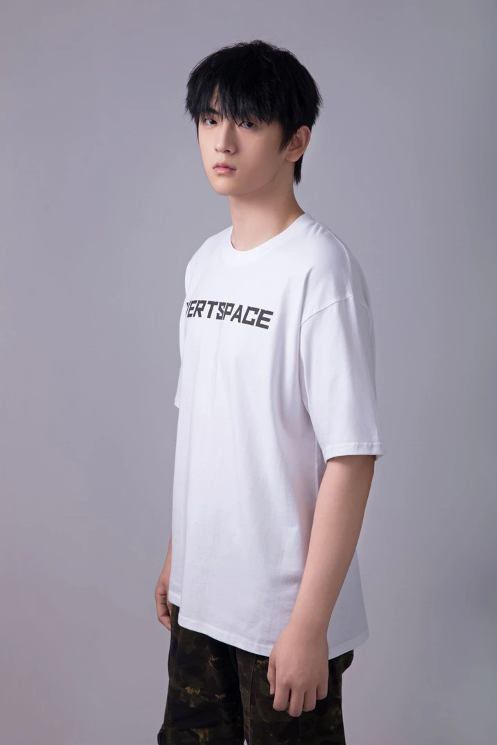 VERTSPACE剪刀蝴蝶印花纯棉短袖白色夏季男女圆领宽松T恤