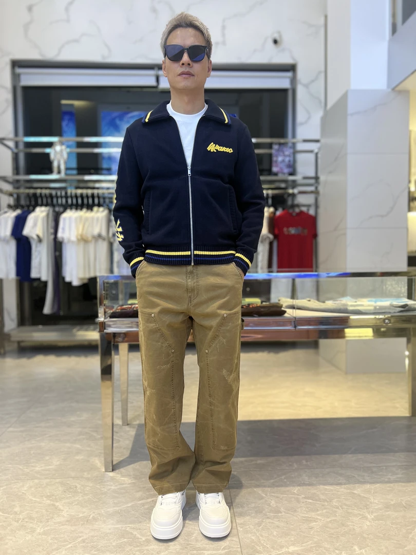LAIKETLUO秋冬新款莱克特罗男士轻奢高端修身翻领休闲羊毛外套