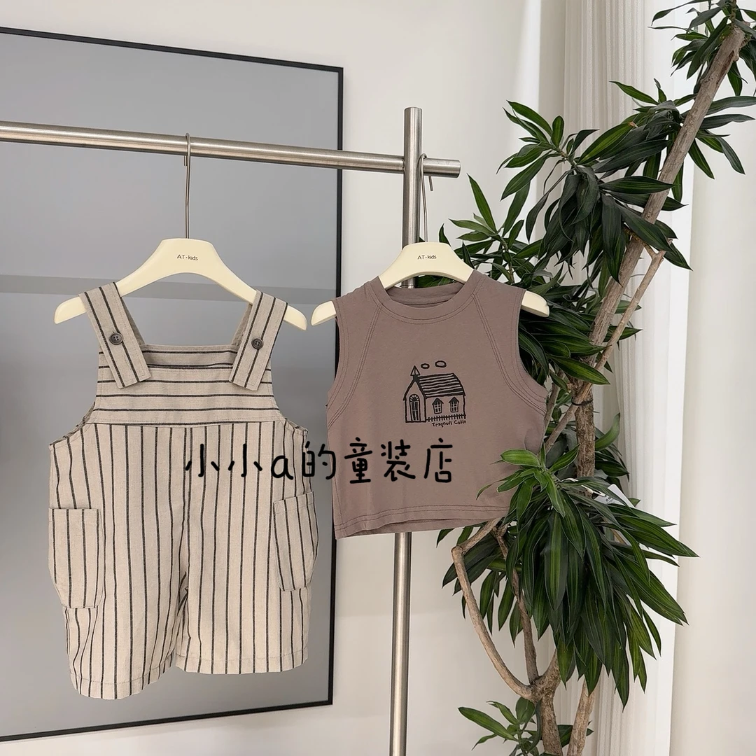 宝宝背带裤夏季薄款韩版时尚1一5岁男女小童背带短裤潮婴儿背心