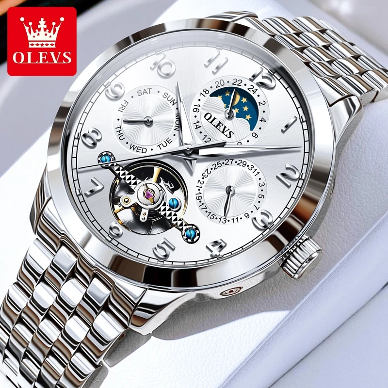 品牌手表男士防水多功能百搭轻奢夜光新款机械自动数字款腕表