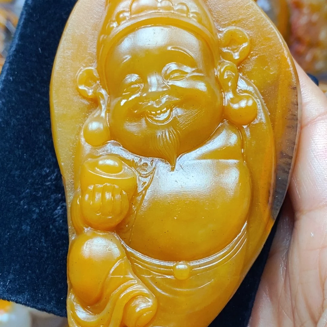 未镶嵌石英质玉（黄龙玉）吊坠(不含链)