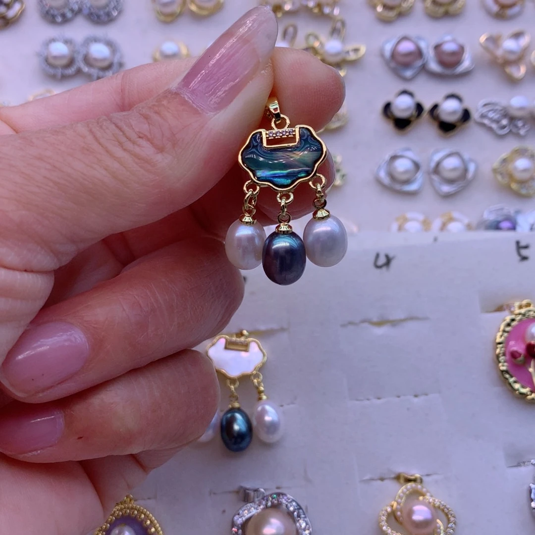 淡水珍珠耳饰合金