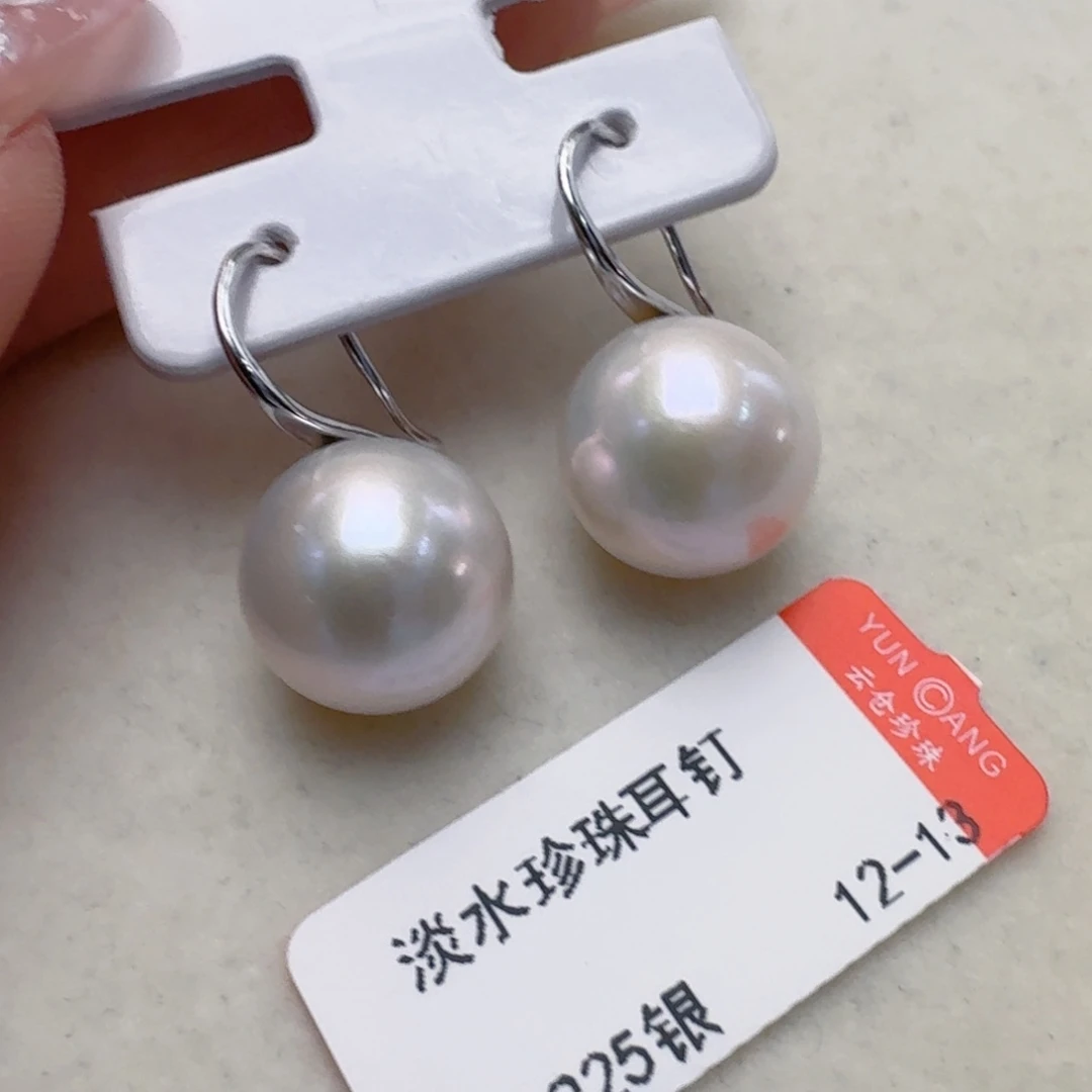耳饰银S925镶嵌淡水珍珠@@xx776