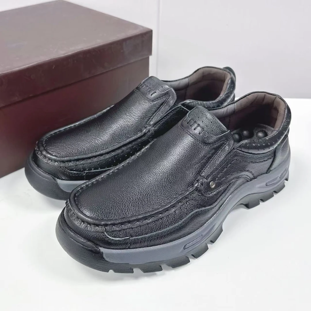 秋冬牛皮一脚蹬皮鞋软底舒适防滑休闲鞋 8815