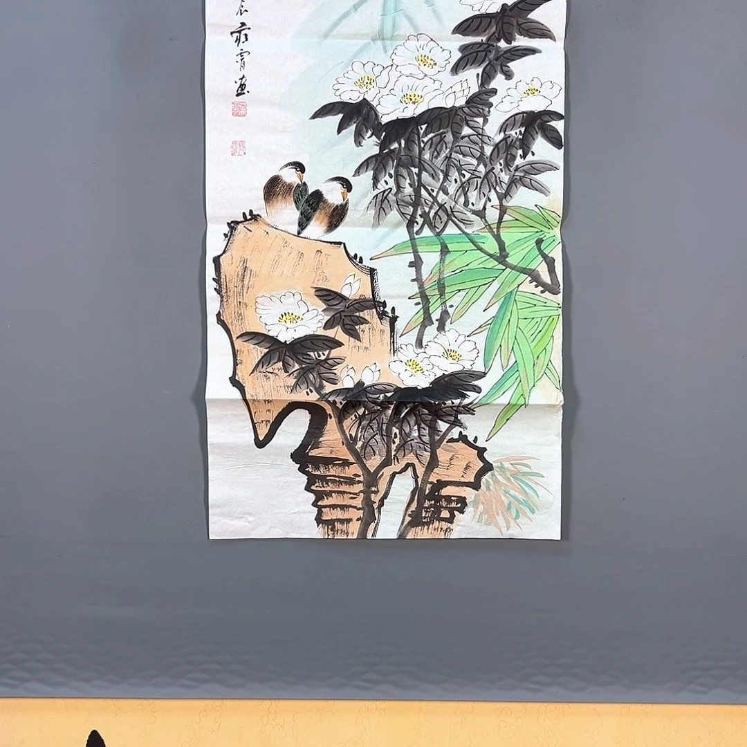 国画861 花鸟和蝴蝶都会出现