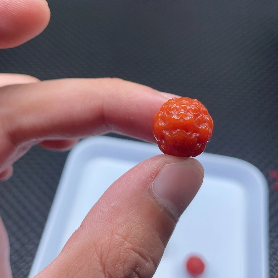 南红玛瑙7号 15mm柿子红貔貅一颗未镶嵌