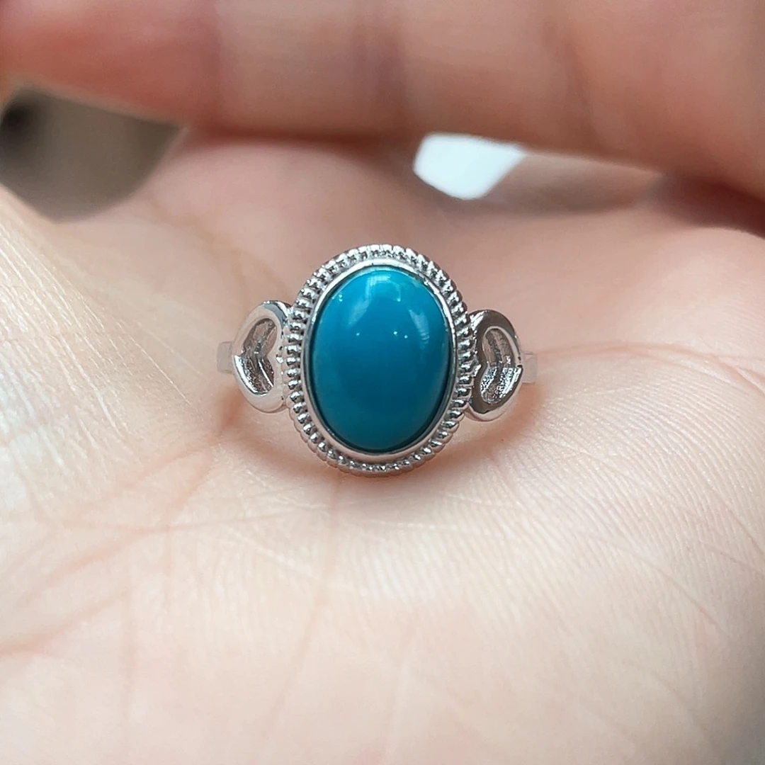 绿松石银S925镶嵌戒指