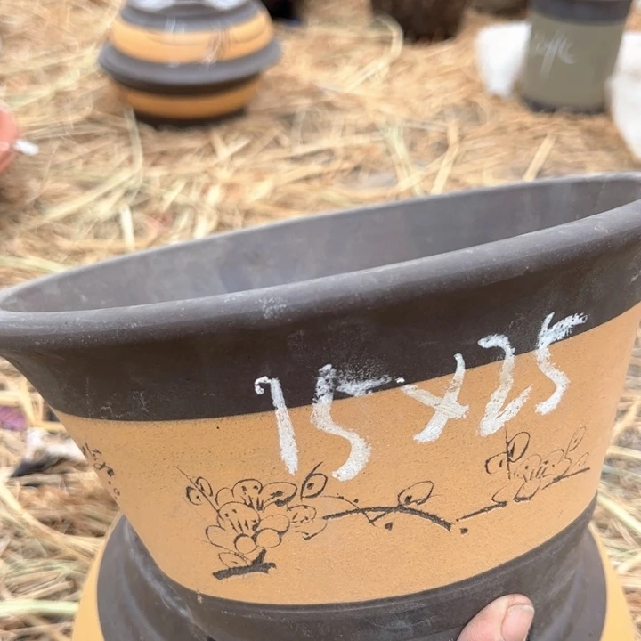 红陶紫砂碗盆口25