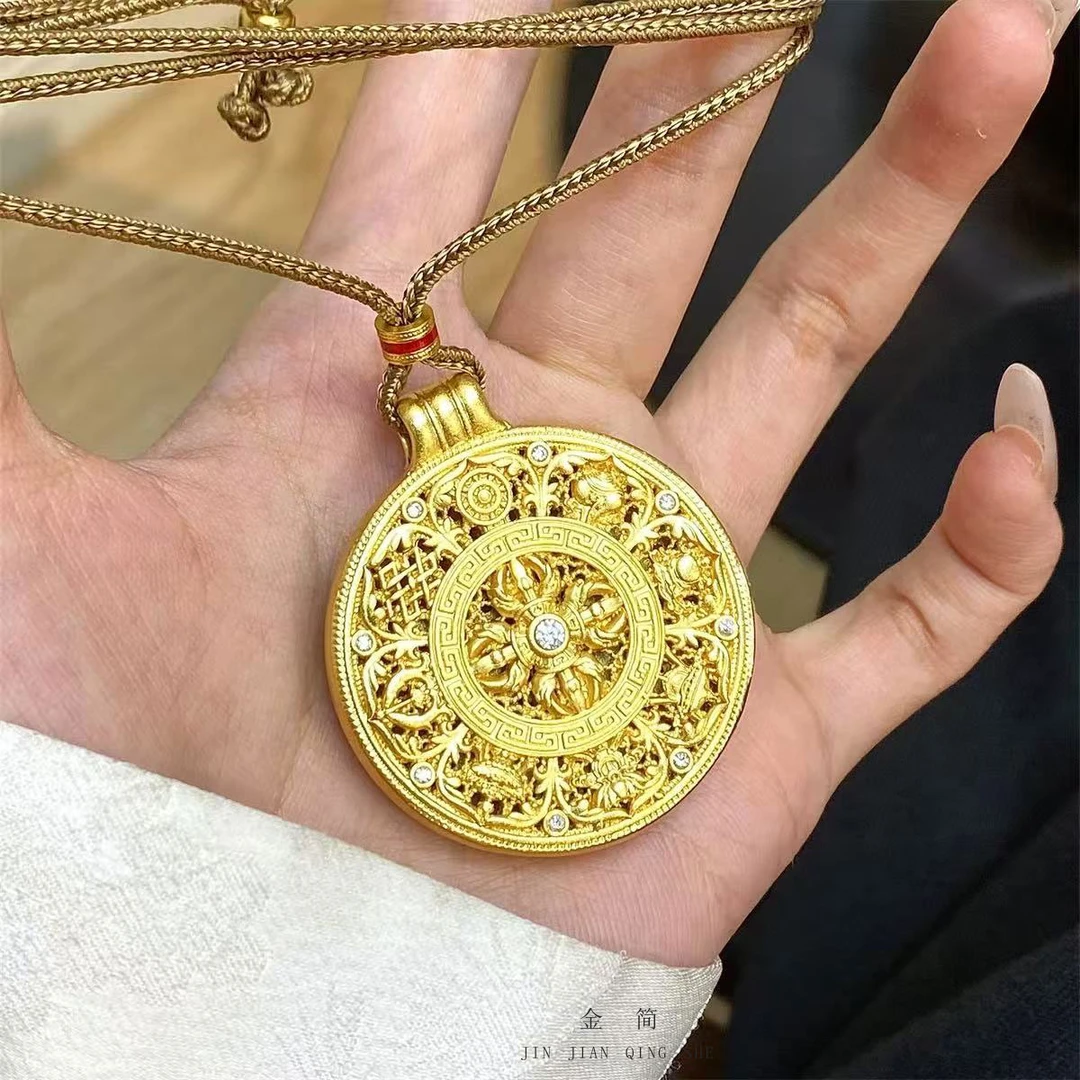 铜合金吊坠 金店同款 点钻金刚杵八宝罗盘时尚吊坠