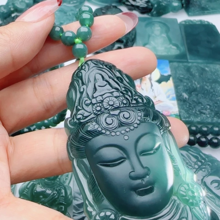 翡翠未镶嵌颈饰多样性发货天然A货翡翠