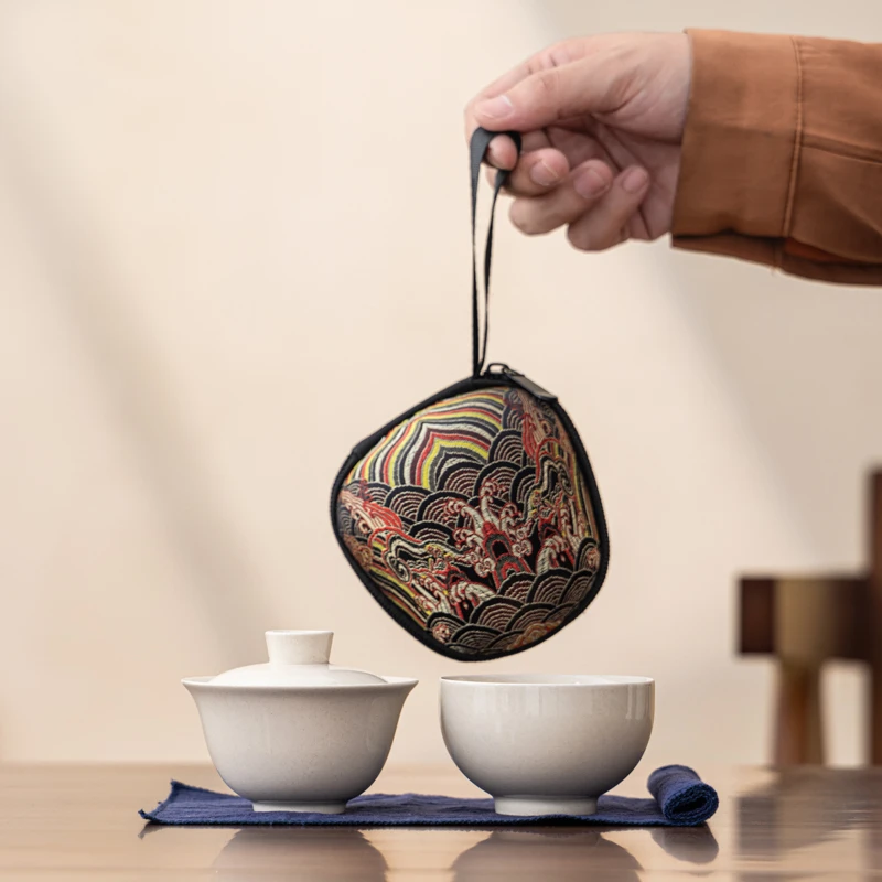 一人饮日式手工草木灰盖碗中式功夫茶具家用泡茶专用茶杯旅行茶具