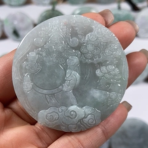 翡翠颈饰未镶嵌财神爷福利