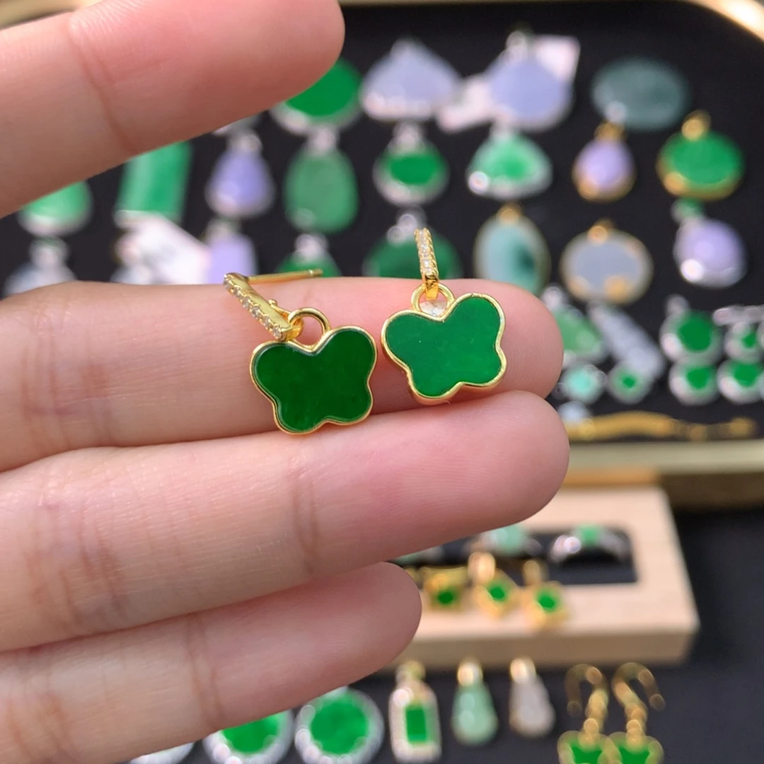 翡翠未镶嵌耳饰耳饰